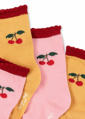 Accessories | Kids Konges Sløjd 2 PACK JAQUARD FRILL SOCKS Cherry