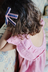 Accessories | Kids Konges Sløjd 2 PACK LONG VELVET BOW HAIR CLIPS Mellow Rose