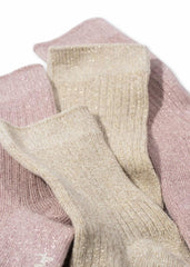 Accessories | Kids Konges Sløjd 2 PACK RIB GLITTER SOCKS Rose/off White