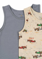 Accessories | Kids Konges Sløjd BASIC 2 PACK TANKTOP GOTS Tradewinds / Grand Prix