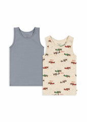 Accessories | Kids Konges Sløjd BASIC 2 PACK TANKTOP GOTS Tradewinds / Grand Prix