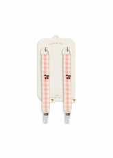 Changing & Nursing | Kids Konges Sløjd 2 PACK PACIFIER STRAP Powder Pink Check