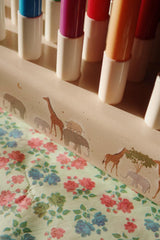 Creative & Games | Kids Konges Sløjd MARKERS IN WOODEN BLOCK 24 PCS FSC Safari