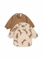 Dinner Time | Kids Konges Sløjd 2 PACK DINNER BIB WITH SLEEVES Tiger/toasted Coconut
