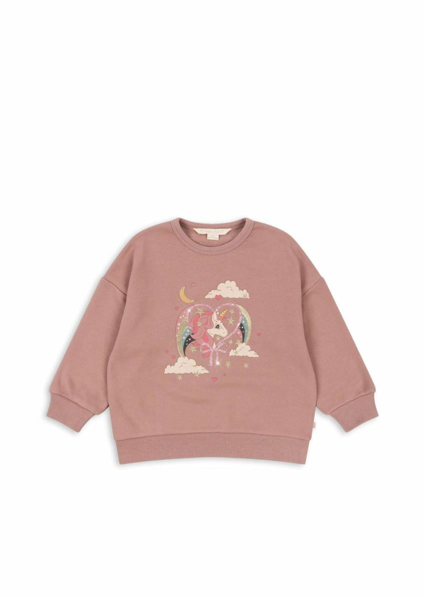 Tops | Kids Konges Sløjd LOU GLITTER SWEAT SHIRT OCS Mahogany Rose