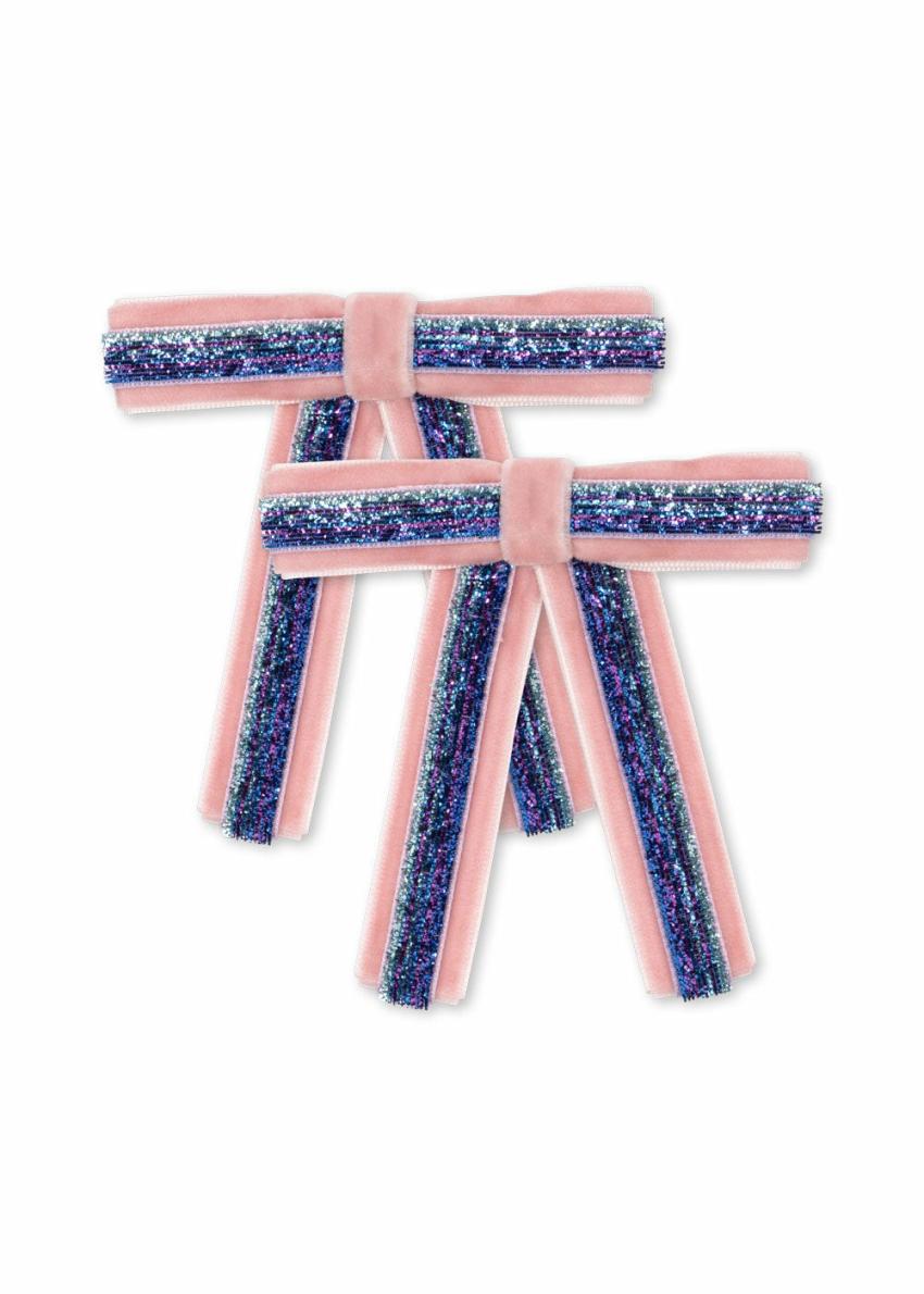 Accessories | Kids Konges Sløjd 2 PACK LONG VELVET BOW HAIR CLIPS Mellow Rose