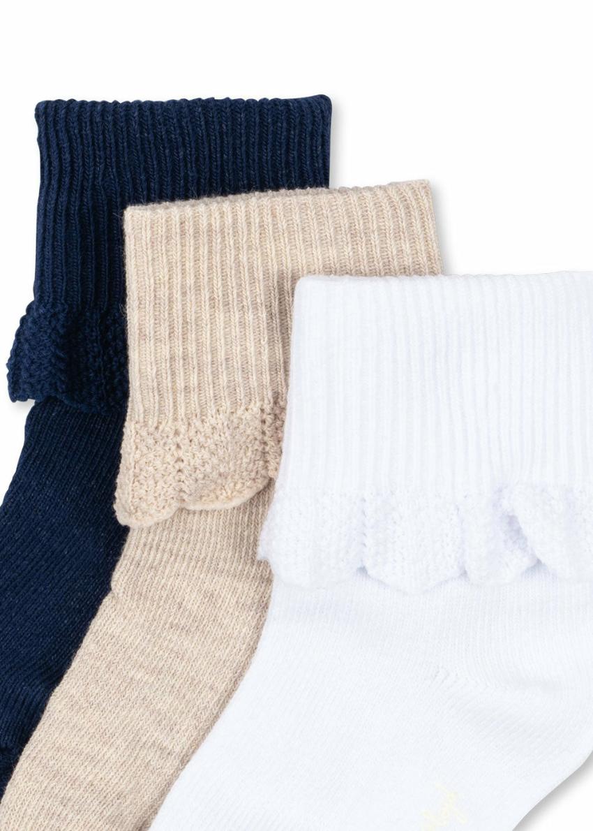 Accessories | Kids Konges Sløjd 3 PACK FRILL SOCKS White/navy/beige