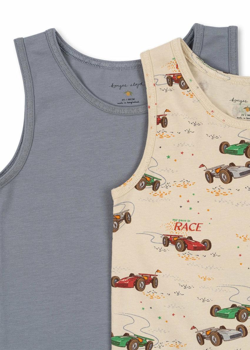 Accessories | Kids Konges Sløjd BASIC 2 PACK TANKTOP GOTS Tradewinds / Grand Prix