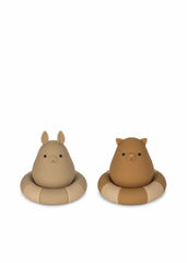 Bath Time | Kids Konges Sløjd 2 PACK SILICONE BATH TOYS SWIM RING Warm Clay Mix