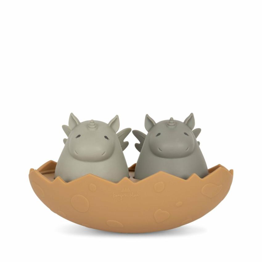 Bath Time | Kids Konges Sløjd SILICONE BATH TOY DINO EGG Almond Mix
