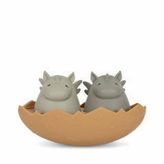 Bath Time | Kids Konges Sløjd SILICONE BATH TOY DINO EGG Almond Mix