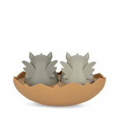 Bath Time | Kids Konges Sløjd SILICONE BATH TOY DINO EGG Almond Mix