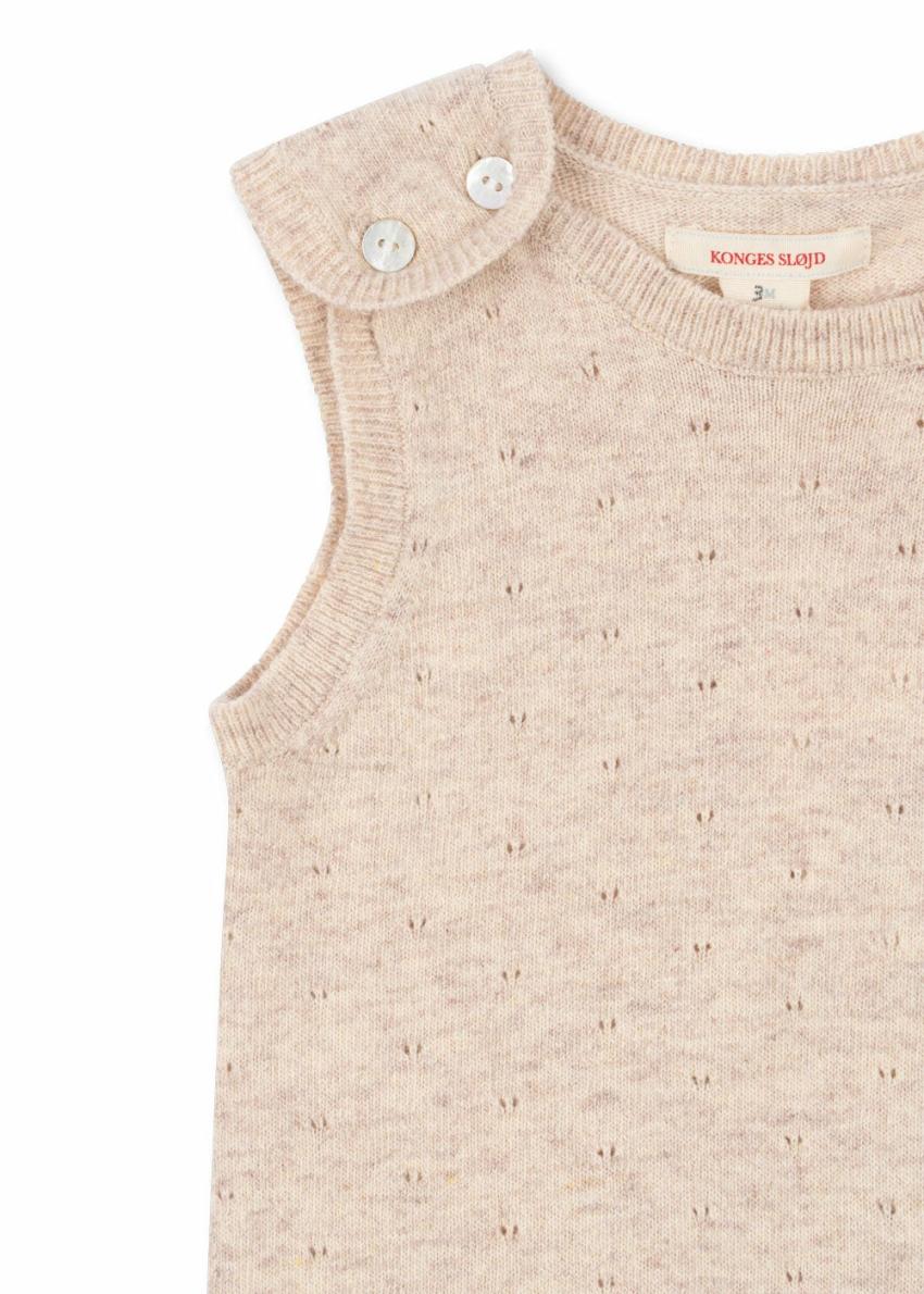 Bottoms | Kids Konges Sløjd MINO KNIT SPENCER Off White Melange Pointelle