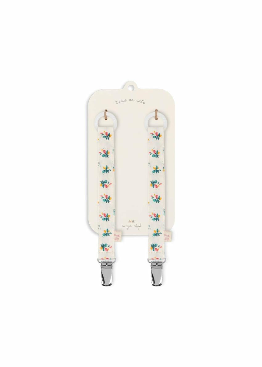 Changing &amp; Nursing | Kids Konges Sløjd 2 PACK PACIFIER STRAP Fleur Coloré