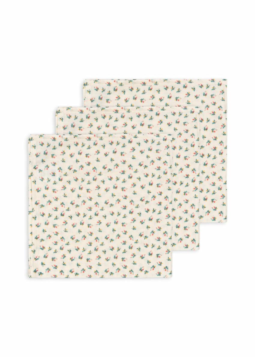 Changing &amp; Nursing | Kids Konges Sløjd 3 PACK MUSLIN CLOTH GOTS Fleur Coloré
