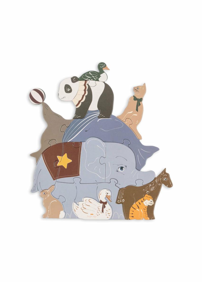 Creative &amp; Games | Kids Konges Sløjd CARDBOARD 12 PCS PUZZLE ANIMALS FSC Multi