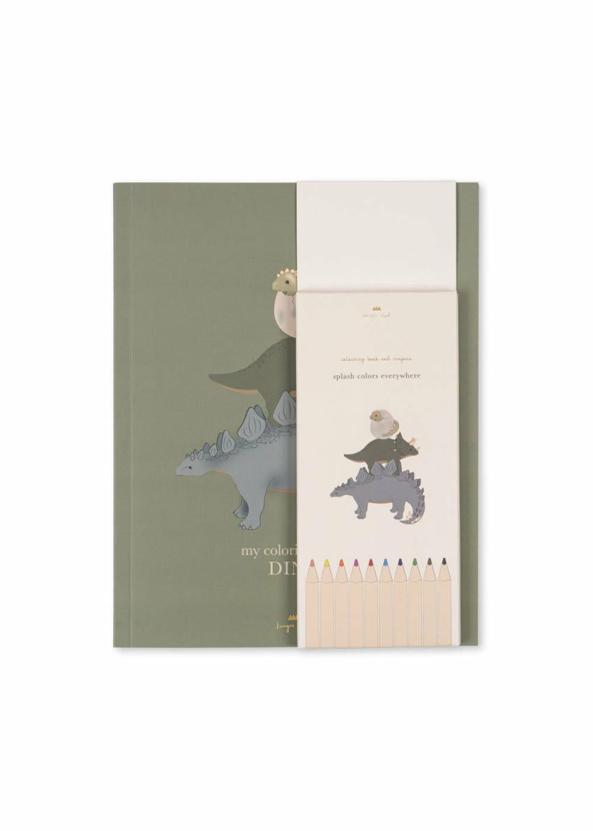 Creative &amp; Games | Kids Konges Sløjd COLORING BOOK AND CRAYONS Dino