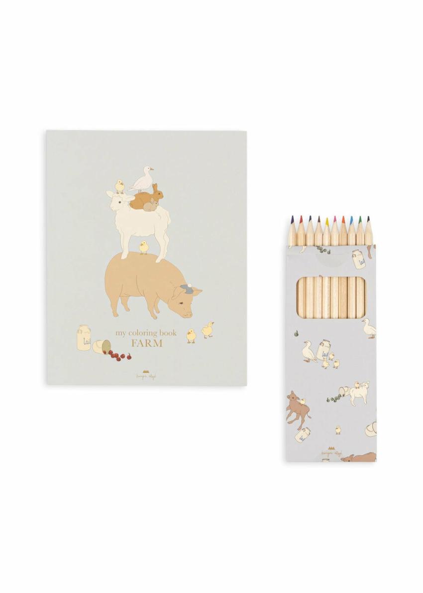 Creative &amp; Games | Kids Konges Sløjd COLORING BOOK AND CRAYONS Farm