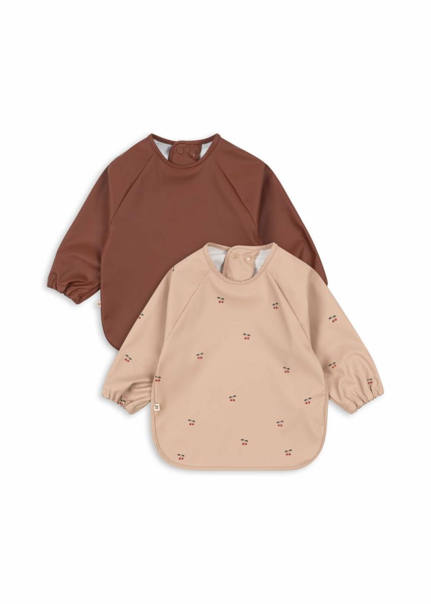 Dinner Time | Kids Konges Sløjd 2 PACK DINNER BIB WITH SLEEVES Cherry