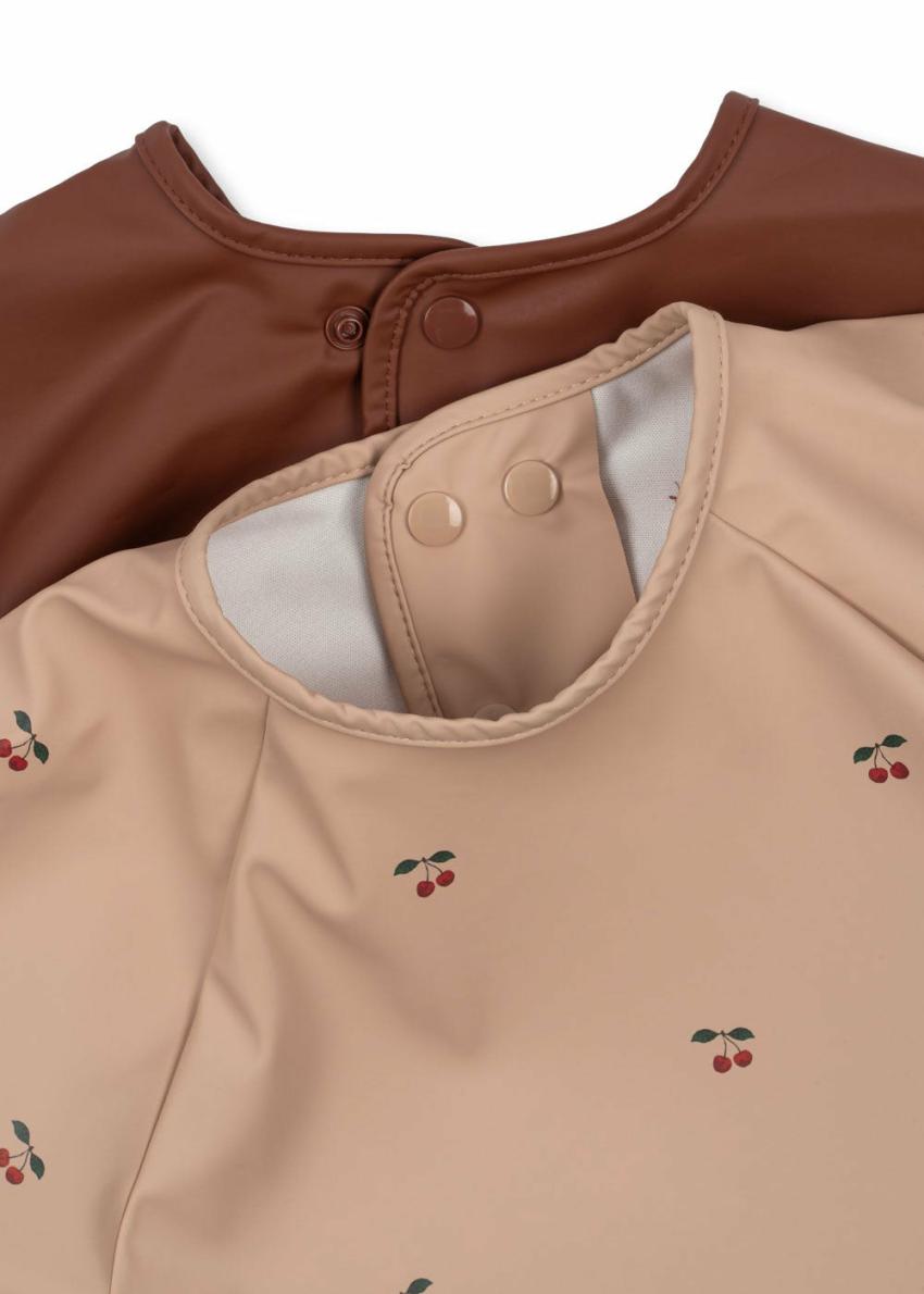 Dinner Time | Kids Konges Sløjd 2 PACK DINNER BIB WITH SLEEVES Cherry