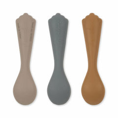 Dinner Time | Kids Konges Sløjd 3 PACK SHELL SPOON SILICONE Warm Grey
