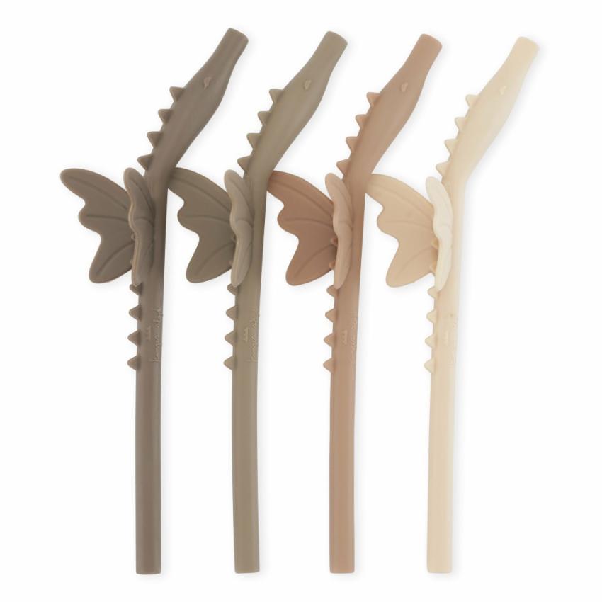 Dinner Time | Kids Konges Sløjd 4-PACK SILICONE SIP STRAW DRAGON Shitaki Mix