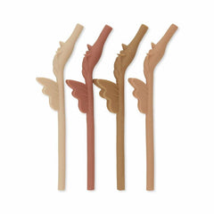Dinner Time | Kids Konges Sløjd 4 PACK SILICONE STRAW UNICORN Rose Mix