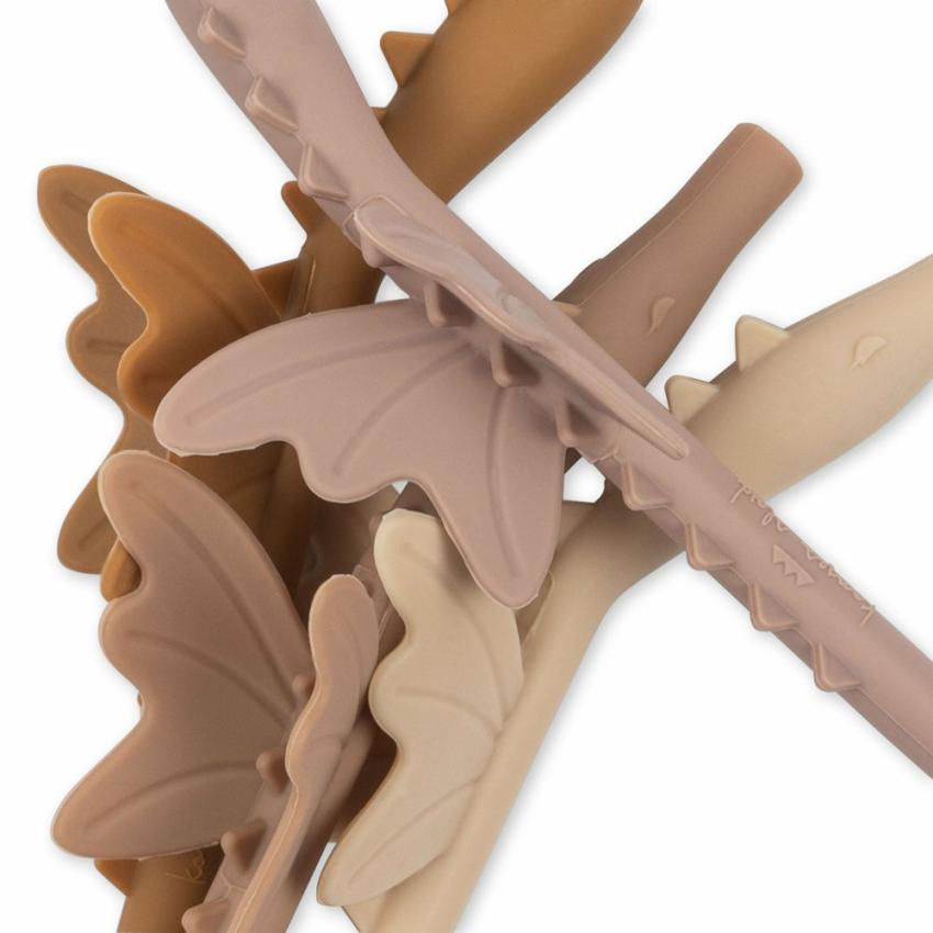 Dinner Time | Kids Konges Sløjd 4 PACK SILICONE STRAWS DRAGON Blush Mix