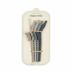 Dinner Time | Kids Konges Sløjd 4 PACK SILICONE STRAWS DRAGON Forest Mix