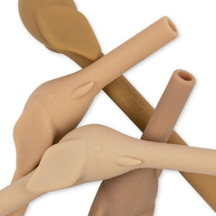 Dinner Time | Kids Konges Sløjd 4 PACK SILICONE STRAWS ELEPHANT Rosesand Mix