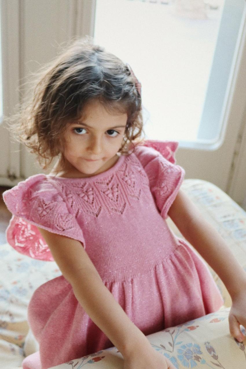 Dresses | Kids Konges Sløjd CABBY KNIT DRESS Powder Pink