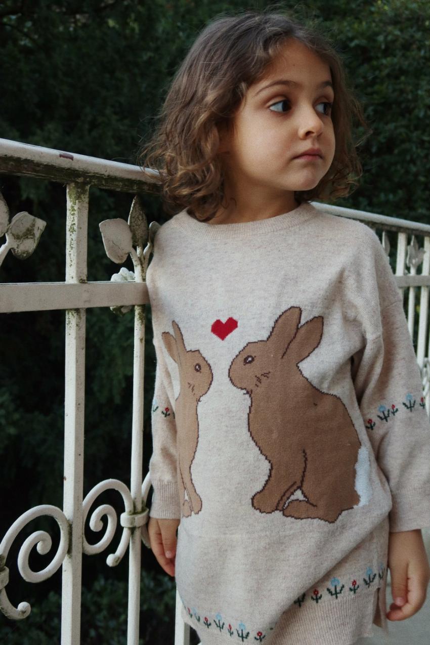 Dresses | Kids Konges Sløjd ELI KNIT DRESS Off White Melange