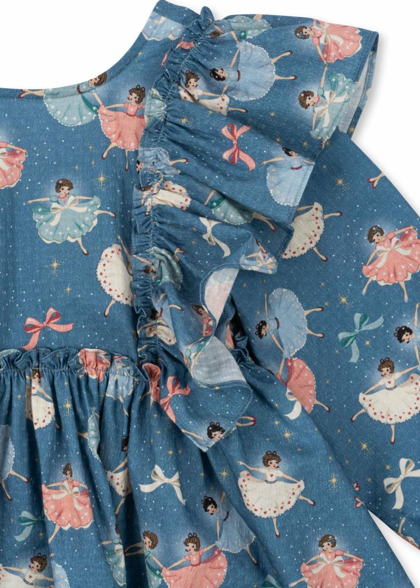 Dresses | Kids Konges Sløjd EVIA LS BOW DRESS GOTS Snow Bow Ballerina