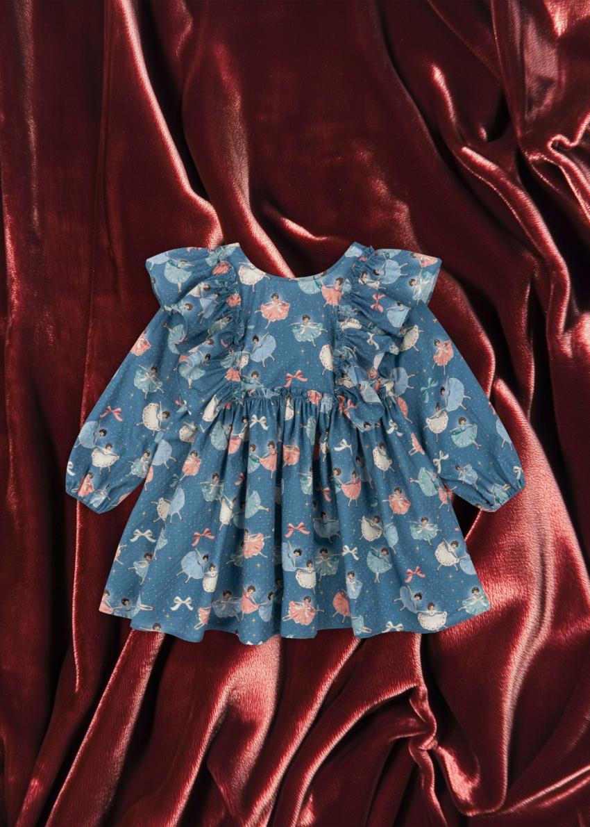 Dresses | Kids Konges Sløjd EVIA LS BOW DRESS GOTS Snow Bow Ballerina