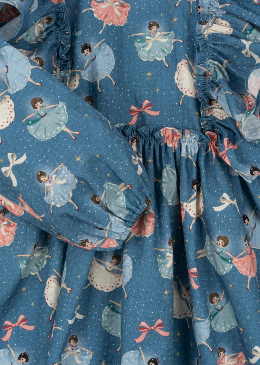 Dresses | Kids Konges Sløjd EVIA LS BOW DRESS GOTS Snow Bow Ballerina