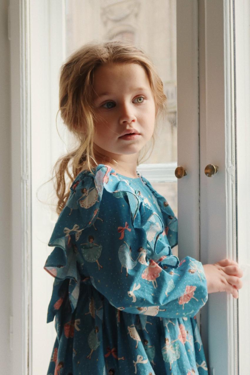 Dresses | Kids Konges Sløjd EVIA LS BOW DRESS GOTS Snow Bow Ballerina