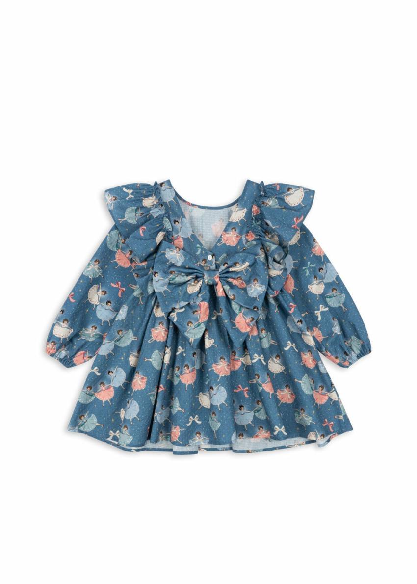 Dresses | Kids Konges Sløjd EVIA LS BOW DRESS GOTS Snow Bow Ballerina