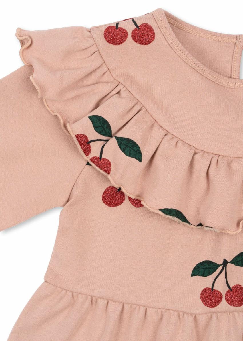 Dresses | Kids Konges Sløjd MALLI CHERRY GLITTER DRESS GOTS Ma Grande Cerise Glitter Mellow