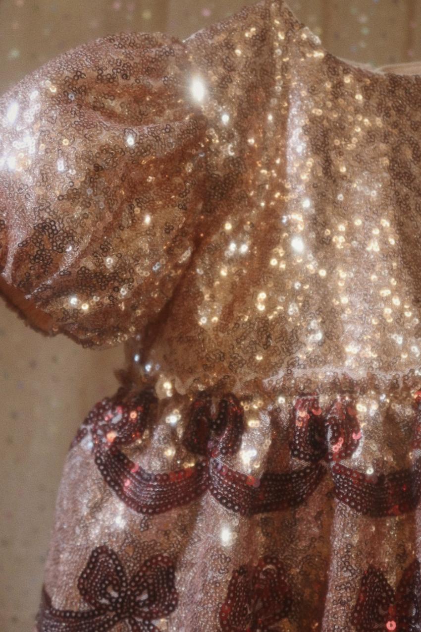 Dresses | Kids Konges Sløjd STARLA BOW WOW DRESS Gold Blush