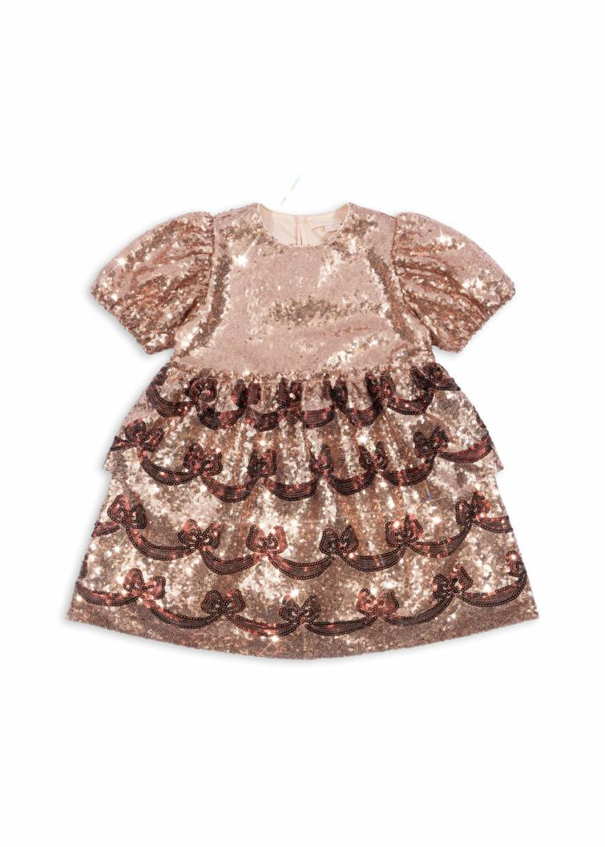 Dresses | Kids Konges Sløjd STARLA BOW WOW DRESS Gold Blush