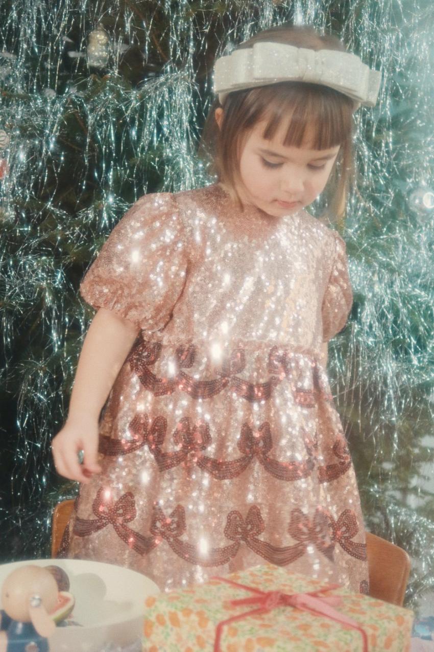 Dresses | Kids Konges Sløjd STARLA BOW WOW DRESS Gold Blush