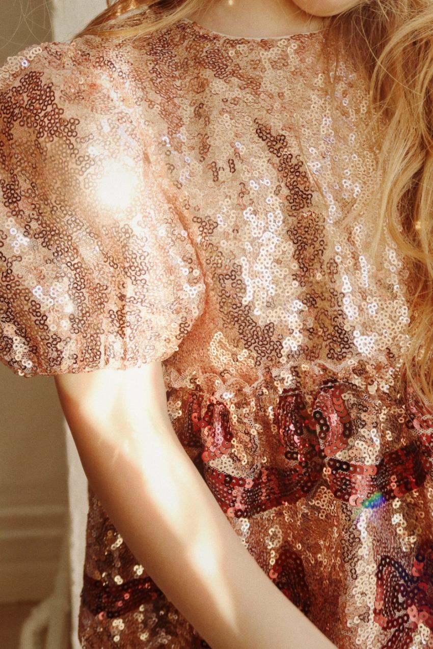 Dresses | Kids Konges Sløjd STARLA BOW WOW DRESS Gold Blush