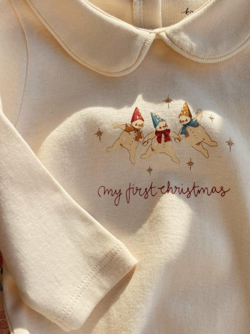 Onesies | Kids Konges Sløjd MY FIRST CHRISTMAS ONESIE GOTS Antique White