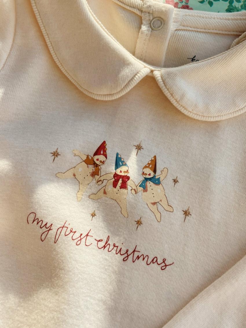Onesies | Kids Konges Sløjd MY FIRST CHRISTMAS ONESIE GOTS Antique White
