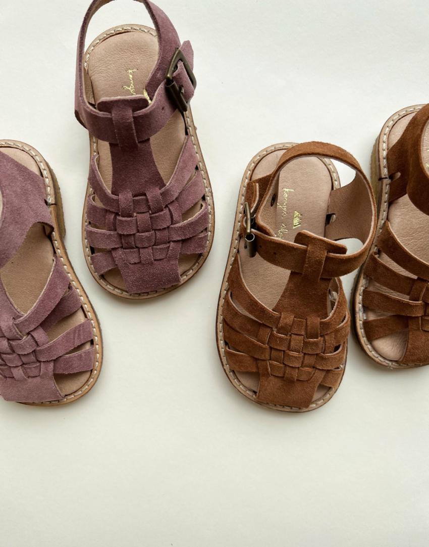 Shoes | Kids Konges Sløjd MINOU STRAP SANDAL SUEDE Cognac