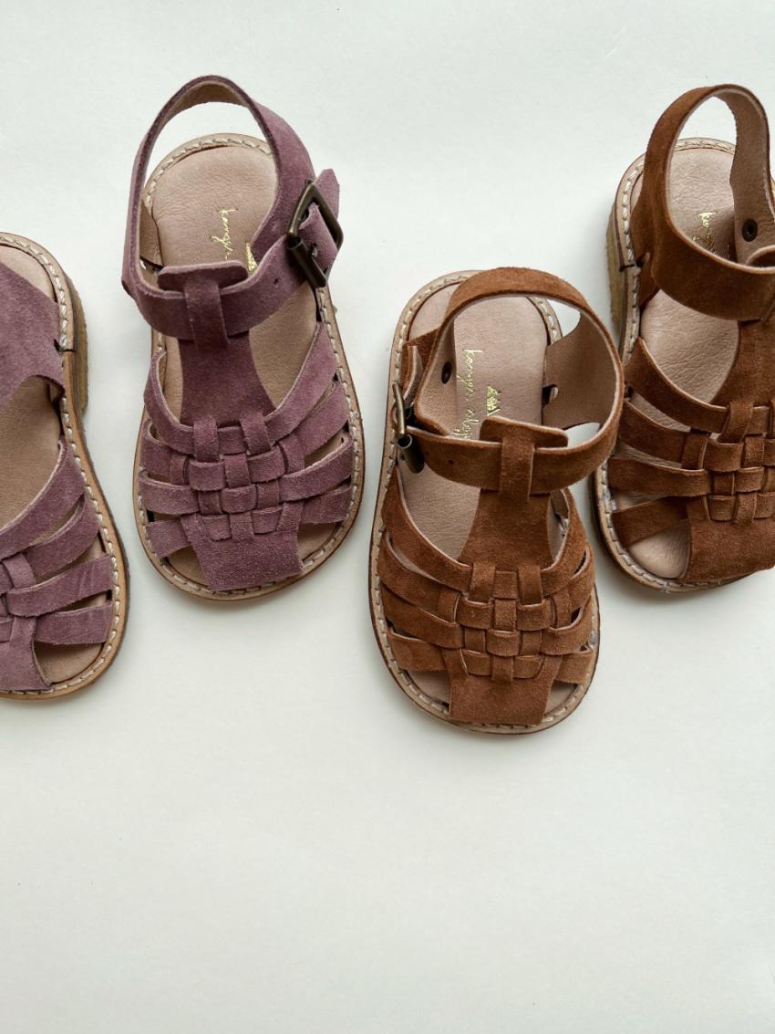 Shoes | Kids Konges Sløjd MINOU STRAP SANDAL SUEDE Cognac