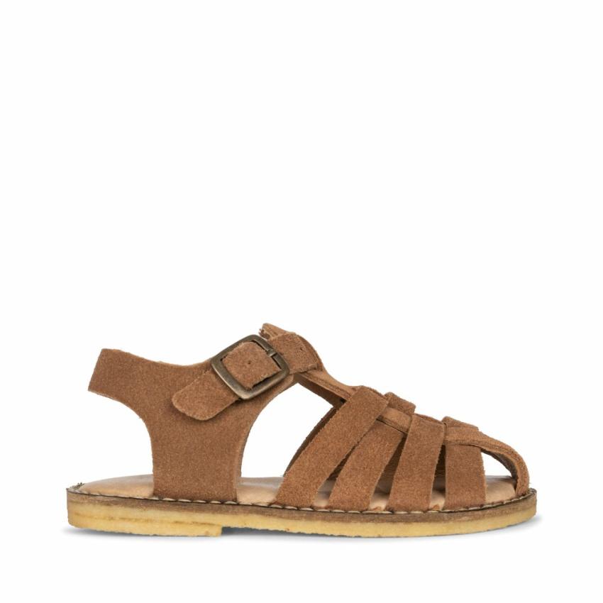 Shoes | Kids Konges Sløjd MINOU STRAP SANDAL SUEDE Cognac