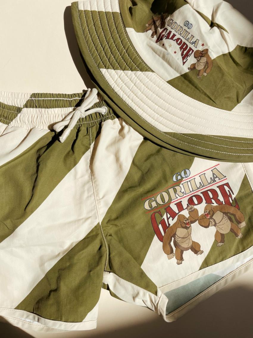 Swimwear | Kids Konges Sløjd ASNOU SWIM SHORTS Dark Olive/creamy White