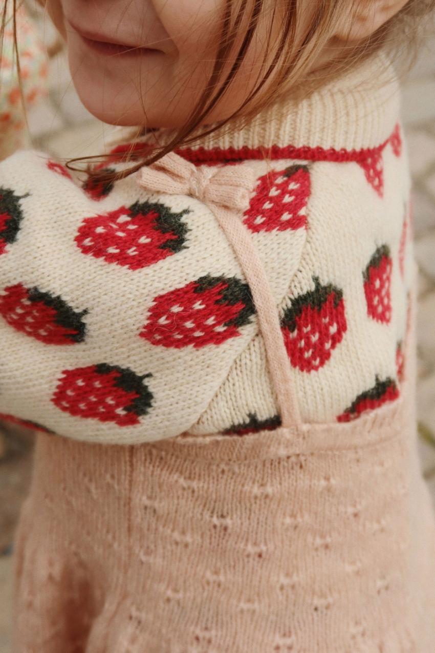 Tops | Kids Konges Sløjd BELOU KNIT COLLAR CARDIGAN Strawberry