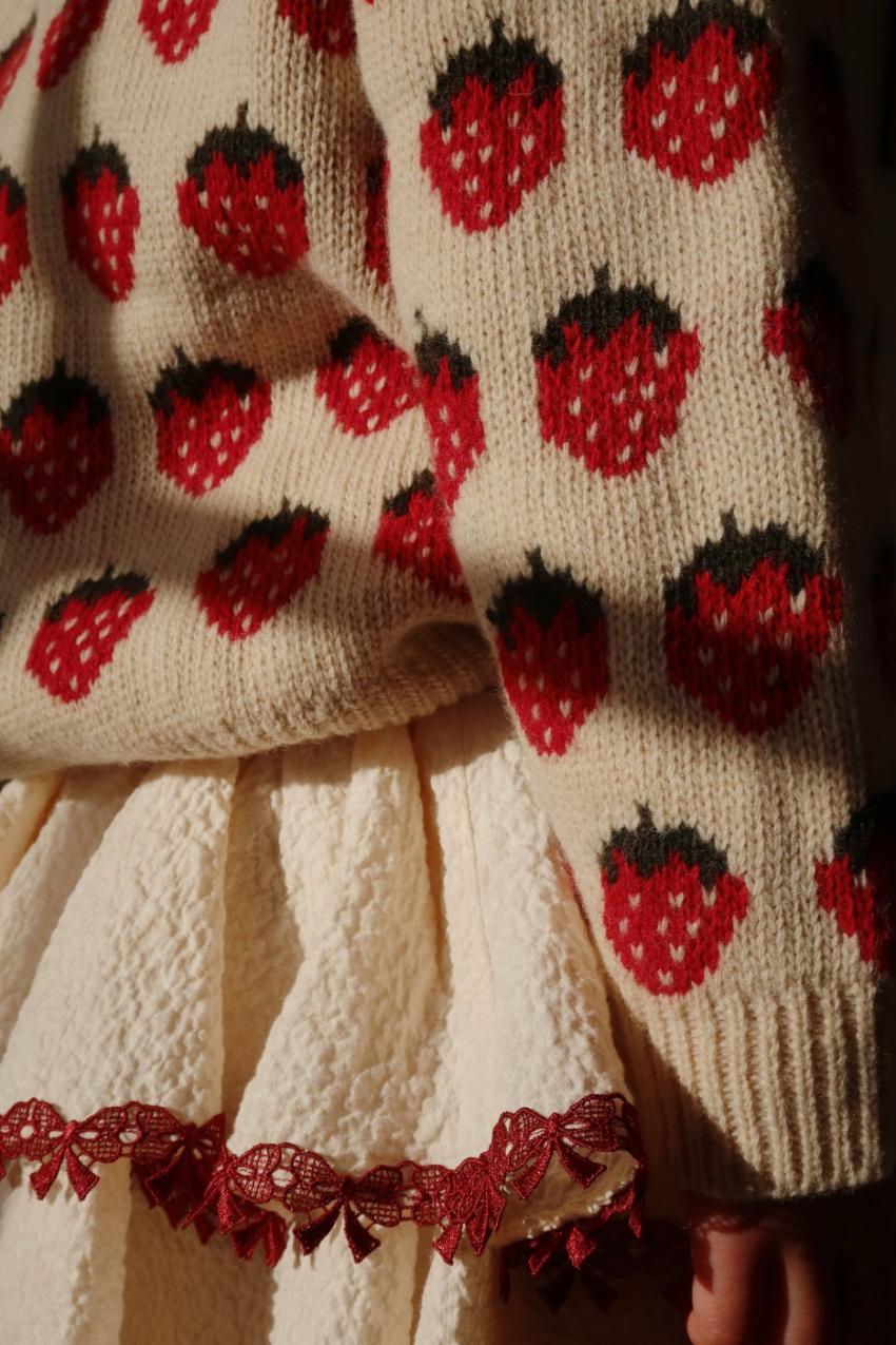 Tops | Kids Konges Sløjd BELOU KNIT COLLAR CARDIGAN Strawberry